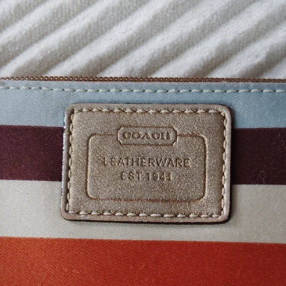 Coach Colorful Striped Wristlet - Picture 2 of 6